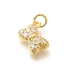 Brass Micro Pave Clear Cubic Zirconia Pendants KK-L225-018G-2