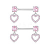 304 Stainless Steel Rhinestone Nipple Rings WG0E32C-04-1