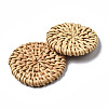 Handmade Reed Cane/Rattan Woven Beads WOVE-S119-22-4