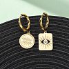 5Pcs 304 Stainless Steel Rhinestone Hoop Earrings EJEW-G447-01G-3