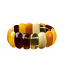 Rectangle Natural Amber Stretch Bracelets for Women FIND-PW0021-03-5