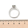 Rhodium Plated 925 Sterling Silver Moissanite Adjustable Rings for Women RJEW-U038-09P-5