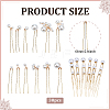 2 Sets 2 Styles Iron Hair Forks for Women OHAR-ME0001-03-2