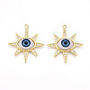 Brass Micro Pave Clear Cubic Zirconia Pendants for Women KK-T070-104-1