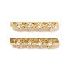Brass Micro Pave Clear Cubic Zirconia Spacer Bars KK-Z139-11G-01-1