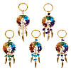 5Pcs 5 Style Gemstone Keychain KEYC-TA0001-18-1