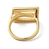 Brass Letter E Geometric Open Cuff Rings for Women RJEW-B062-01G-3