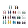 Gemstone Cylindrical Dangle Earrings EJEW-D188-01P-1