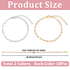 20Pcs 2 Colors 304 Stainless Steel Paperclip Chains Bracelets BJEW-BM0001-01-2