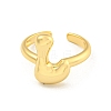 Brass Letter Open Cuff Rings for Women RJEW-G313-01L-G-2