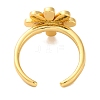 Rack Plating Flower Brass Enamel Open Cuff Rings for Women RJEW-S242-10A-3