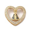 Eco-Friendly Rack Plating Brass Micro Pave Cubic Zirconia Slider Charms KK-F853-33G-1