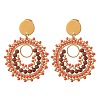 304 Stainless Steel with Glass Seed Beads Stud Earrings EJEW-MZ00761-02-3