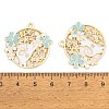 Rack Plating Alloy Enamel Pendants FIND-A040-07B-G-4