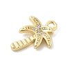 Brass Micro Pave Clear Cubic Zirconia Charms KK-B130-02G-02-2