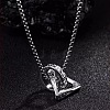 Alloy Ring with Triangle Pendant Necklaces for Men WG487F5-01-3