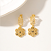 Elegant Vintage Flower Brass Dangle Stud Earrings IR7632-2