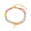 304 Stainless Steel Letter Charm Double-layered Bracelets VG5038-16-1