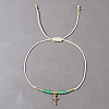 Natural Green Onyx Agate Braided Bead Bracelets KA2676-3-1