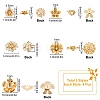 20Pcs 5 Style Brass Bead Caps KK-SC0004-92-2