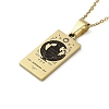 12Pcs 304 Stainless Steel Black Enamel Rectangle with Constellation Pendant Necklaces NJEW-I128-01-2