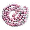 Opaque Crackle Glass Round Beads Strands GLAA-T031-10mm-01J-2