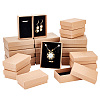   20Pcs 2 Styles Kraft Cotton Filled Cardboard Paper Jewelry Set Boxes CBOX-PH0002-21-1