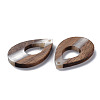Opaque Resin & Walnut Wood Pendants X-RESI-T035-34-3