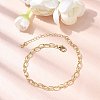 Brass Link Cable Chain Bracelet for Women BJEW-A065-01G-2