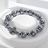 Natural Titanium Hertz Beads Stretch Bracelets for Women Men BJEW-R015-02-1