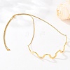 304 Stainless Steel Wavy Line Choker Slider Necklaces NJEW-Z106-01G-3