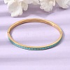 304 Stainless Steel Enamel Hinged Cuff Bangles for Women SA-CBAC920-15G-01H-1