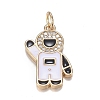 Brass Micro Clear Cubic Zirconia Pendants ZIRC-F120-068G-1