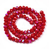 Electroplate Opaque Solid Color Glass Beads Strands EGLA-A044-P1mm-L02-3