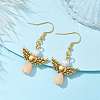 Angel Antique Golden Alloy & Resin Dangle Earrings EJEW-JE05686-08-2