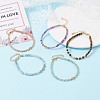 Round Faceted Natural Mixed Stone Beaded Bracelet BJEW-JB07080-2