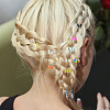36Pcs Zinc Alloy Enamel Pendant Hair Braid Ring FIND-FH0017-69-5