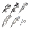 6Pcs 6 Styles Alloy Finger Rings RJEW-AR0001-07-1