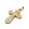 304 Stainless Steel Charms with Rhinestone STAS-Q343-16G-2