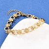 304 Stainless Steel Link Chain Bracelets for Women BJEW-H207-01F-G-1