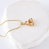 3Pcs Minimalist Stainless Steel Pave Imitation Pearl Triple Round Pendant Necklaces for Women PD0842-2