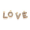 304 Stainless Steel and Rhinestone Pendants STAS-T071-11A-G-2