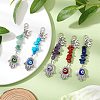 Natural & Synthetic Gemstone Chip with Alloy Charm Pendant Decorations HJEW-JM02527-2