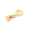 Brass Enamel Virgin European Dangle Charms KK-Z101-03G-01-2