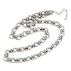 8MM 304 Stainless Steel Twisted Ring Link Chain Necklaces NJEW-Z105-04P-02-4