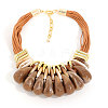 Aluminum & CCB & Acrylic Teardrop Bib Necklaces FS-WG64E85-01-3