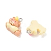 Running Animal Theme Printed Opaque Resin Pendants RE-CBAFB89-03-2