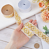 2 Rolls 2 Colors Ethnic Style Polyester Silk Grosgrain Ribbon OCOR-GF0003-68-3