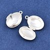 Oval Brass Locket Pendants KK-K414-12E-S-2