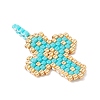 2Pcs 2 Styles Glass Seed Beaded Pendants PALLOY-MZ00883-01-4